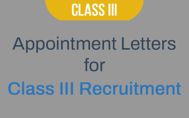  Appointment Letters for Class III